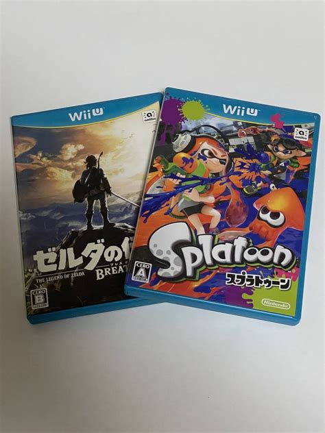 【目立った傷や汚れなし】2本セット Wiiu ソフト Splatoon ゼルダの伝説 Breath Of The Wild Nintendo