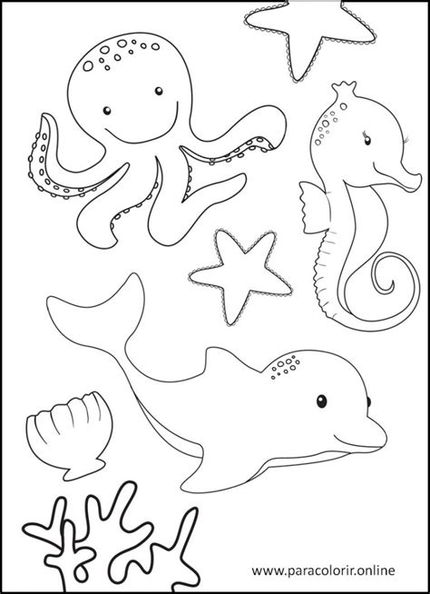Desenho De Animais Aquaticos - Desenhos De Animais Aquáticos para colorir – Para Colorir
