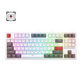 Game One Royal Kludge RK R Wired TKL RGB Hot Swappable Gaming Keyboard White Red Game One PH
