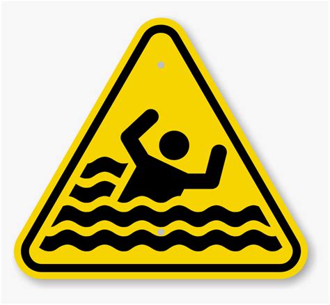 Transparent Warning Sign Png - Danger Of Drowning Signs, Png Download ...