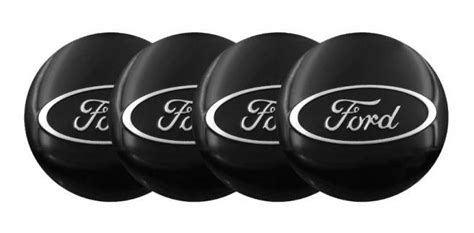 X4 Set Tapas Centro Llanta Emblema Ford 56mm Adeshivo Negro Importadora