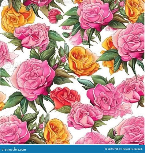 Floral Pattern Vector Illustration. Roses Pattern. Roses Ornament ...