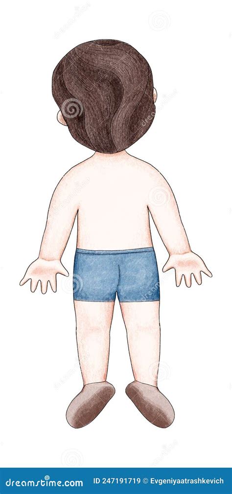 Drawn little boy back stock illustration. Illustration of element