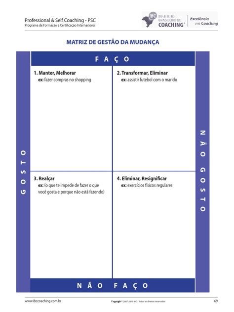 Matriz De Gestao Da Mudanca Pdf