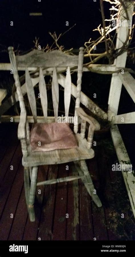 Old Rocking Chair On Porch Stock Photo Alamy