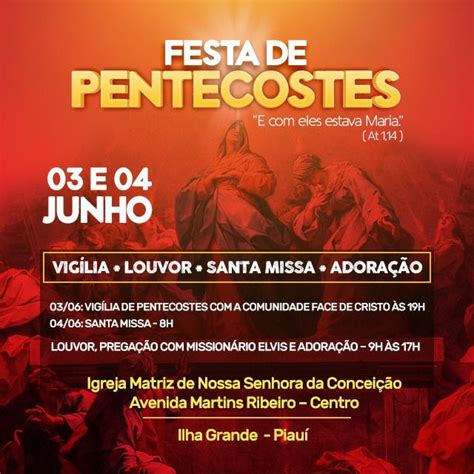 Área Pastoral Santa Isabel Festa de Pentecostes na Igreja Matriz Nossa