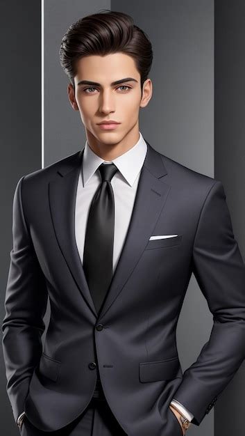 Premium Photo | Elegant young handsome man in black suit Studio fashion ...