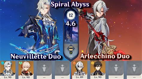 C0 Arlecchino Duo C0 Neuvillette Duo Spiral Abyss 4 6 Floor 12 9