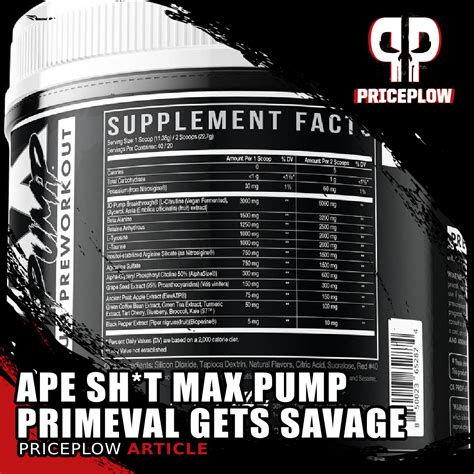 Primeval Labs Ape Sh T MAX PUMP Unleash The Inner Primate Pump The