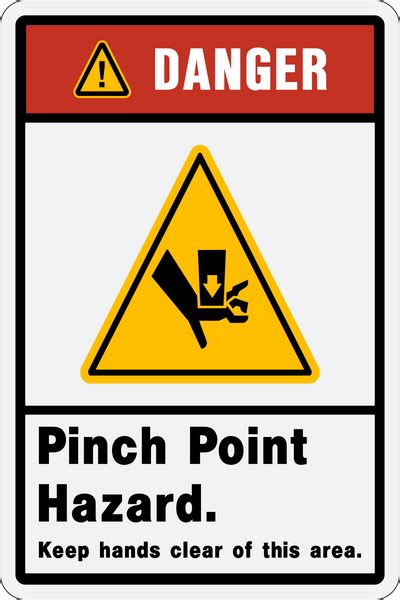 Danger Pinch Point Hazard Western Safety Sign