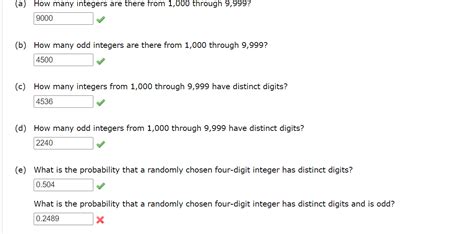 Solved A How Many Integers Are There From Through Chegg