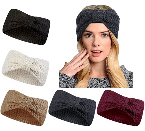 5 Stück Winter Gestrickt Stirnband Damen Stirnbänder Gestrickte Frauen