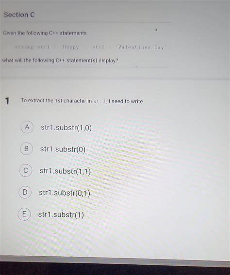 Solved Given The Following C Statements String Str1 Chegg