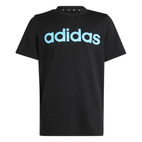 Camiseta Logo Linear Esentials Adidas Preto E Azul Claro Zápith