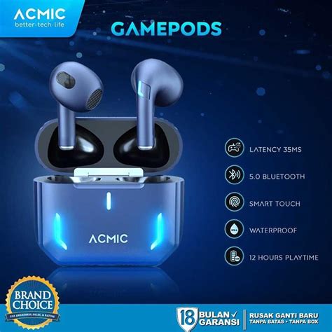 Jual Free Ongkir Acmic Gamepods Tws Gaming True Wireless Headset