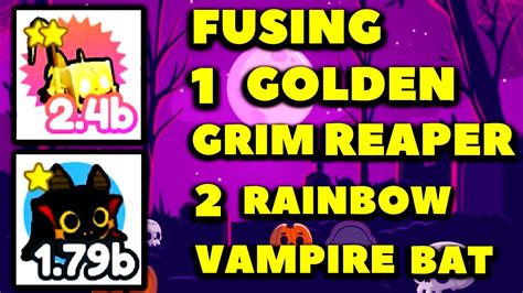 Fuse Golden Grim Reaper And Rainbow Vampire Bat Pet Simulator X