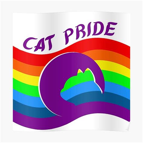 Meow Pride Cat Pride Rainbow Flag Poster For Sale By RainbowsRock