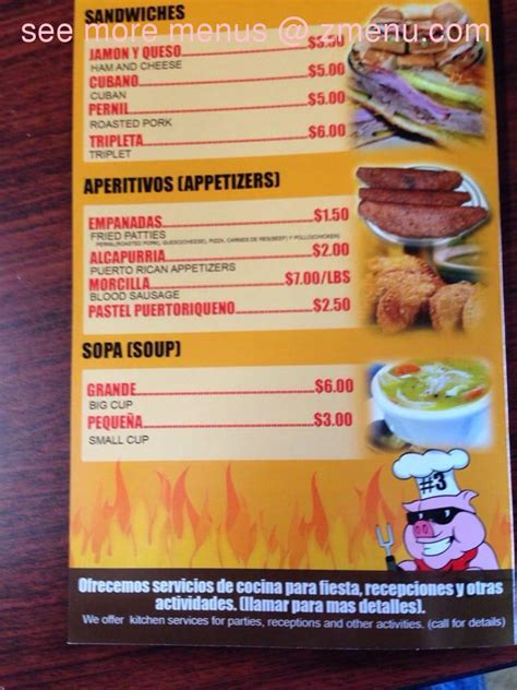 Menu at Lechonera Latina #3 restaurant, Orlando, Curry Ford Rd