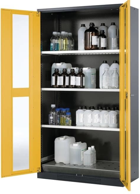 Asecos Cabinet For Chemicals CS CLASSIC G With 2 Warning Yellow Doors