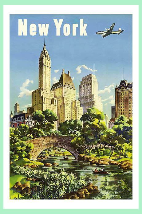 New York Travel Posters Vintage Airline Posters New York Poster