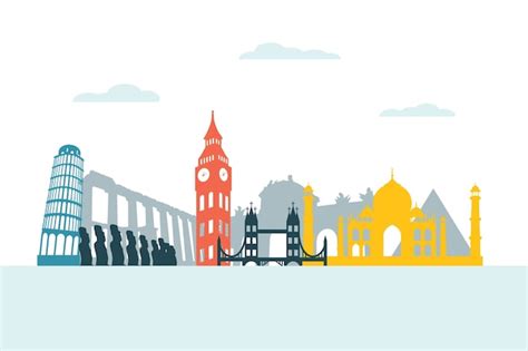 Premium Vector Indonesia Skyline Landmarks