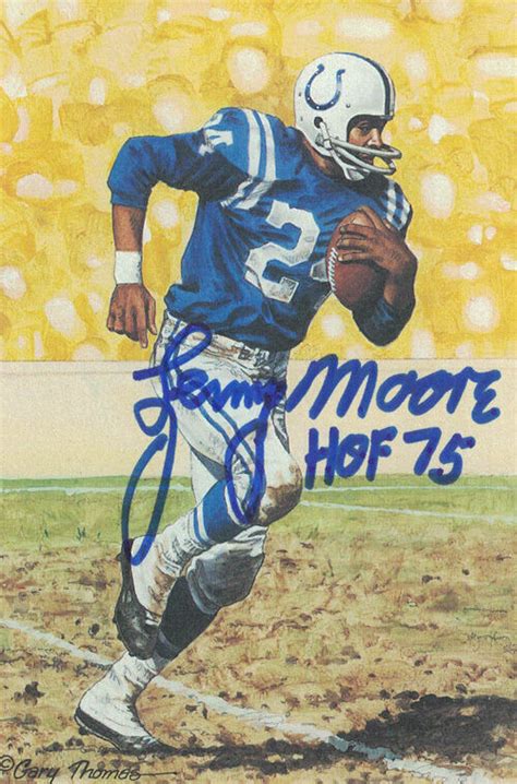 Lenny Moore Autographed Signed Baltimore Colts Goal Line Art Card Blue