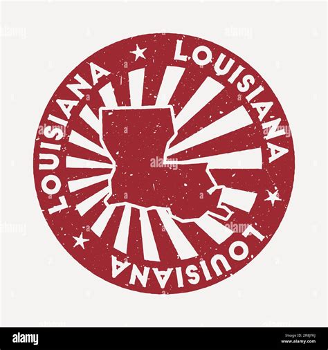 Louisiana Stamp Travel Red Rubber Stamp With The Map Of Us State