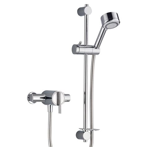 Mira Silver Exposed Shower And Riser Rail Kit All Chrome