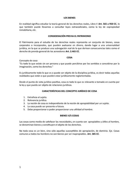 Derecho Civil Ii Apuntes Bienes Los Bienes En Realidad Significa