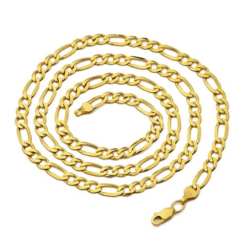 Lovebling K Yellow Gold Mm Solid Figaro Chain Necklace