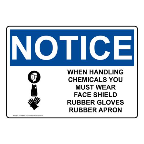 Osha Notice Handling Chemicals Wear Ppe Bilingual Sign Onb 6655 Ppe