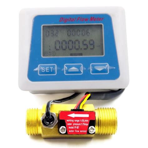 DIGITAL LCD DISPLAY Water Flow Sensor Meter Flowmeter Rotameter