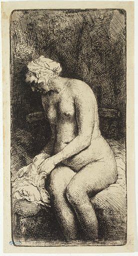 Naked Woman Bathing Her Feet In A Stream Free Public Domain Image