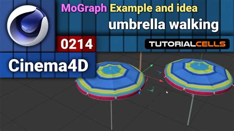 0214 MoGraph Examples Umbrella Walking Edge To Spline Cloner Rate