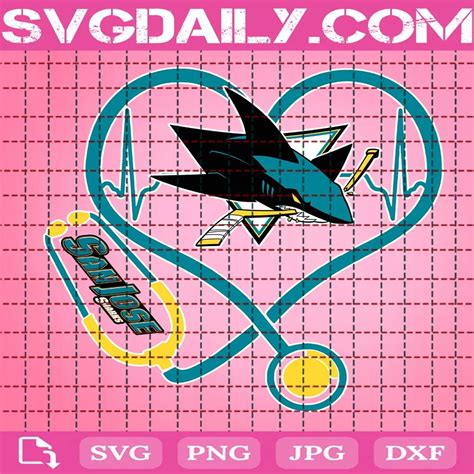 San Jose Sharks Heart Stethoscope Svg Daily Free Premium Svg Files