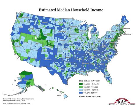 Estimated median household income - Vivid Maps