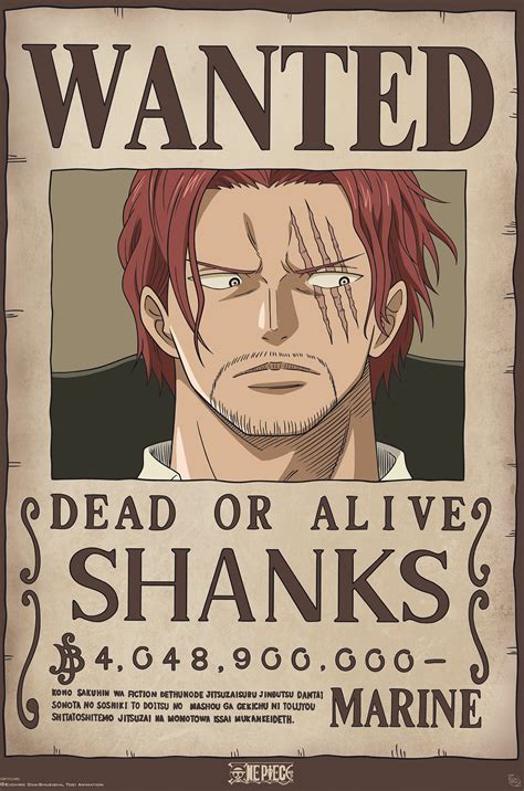 One Piece Poster Wanted Shanks