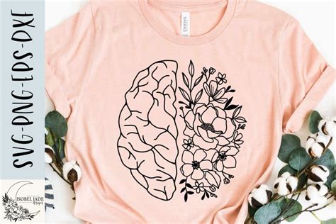 Floral Brain Svg Design Mental Health Matters Svg File