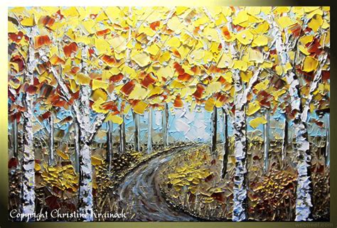 Abstract Tree Palette Knife Paintings 6 Full Image