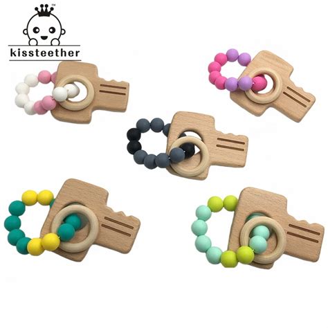 Pcs Baby Bracelets Beech Wood Key Nursing Accessories Wooden Teether