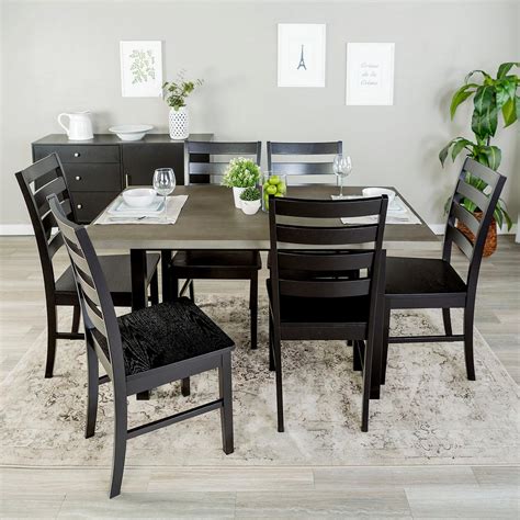 Walker Edison Furniture Company Madison Piece Aged Grey Wood Dining