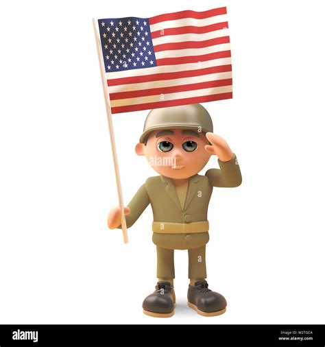 Soldier Saluting Flag Clipart