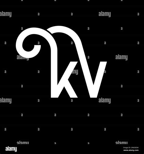 KV Letter Logo Design On Black Background KV Creative Initials Letter