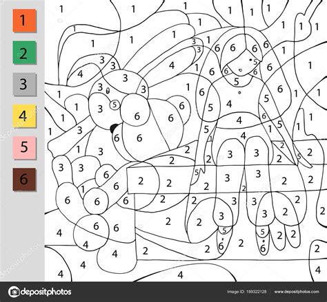 Coloring by number, education game. A challenge for junior ...