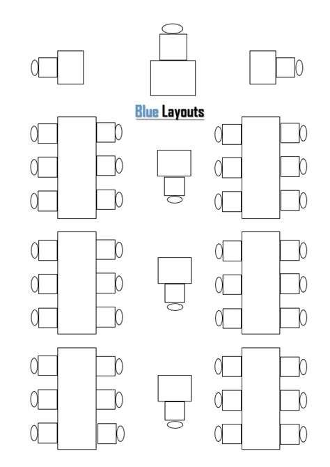 Classroom Seating Chart Templates - Blue Layouts