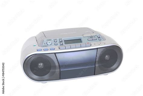 Modern Cassette, CD Player and Radio Isolated on White Stock Photo ...