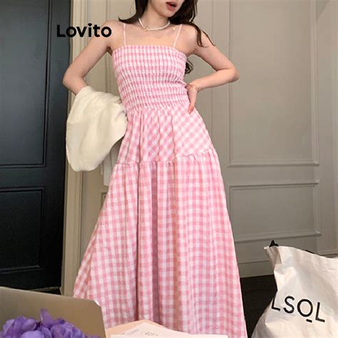 Lovito Casual Vestido Feminino Floral De Camadas Franzido De Alcinha