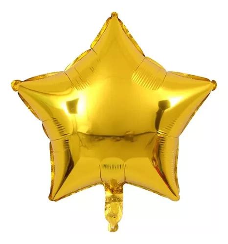 Balão Metalizado Estrela Dourado 45x45cm Kit C 10 Balões