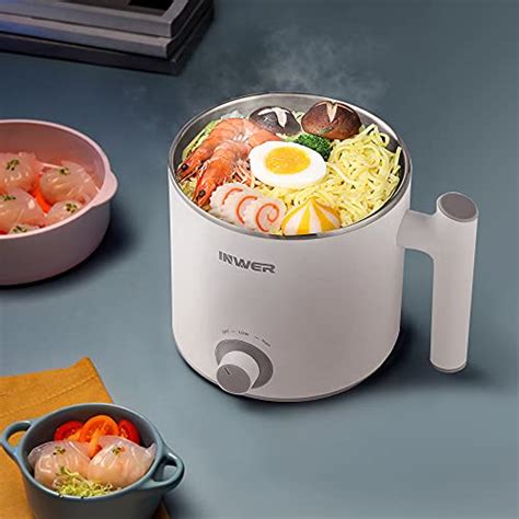 Inwer Electric Hot Pot 1 6l Rapid Mini Ramen Cooker Stainless Steel