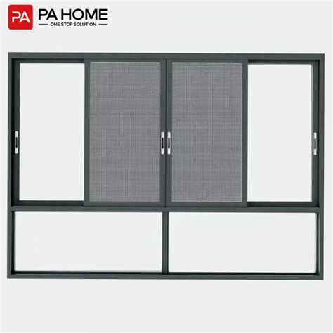 Pa American Standard Hurricane Impact Aluminum Energy Efficient Sliding Windows Double Glass